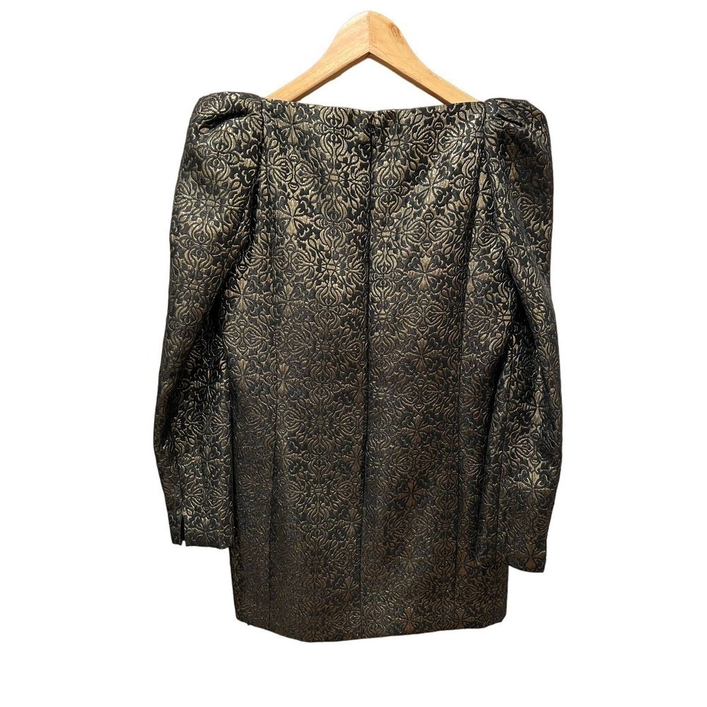 Vintage Jacquard Black & Gold Mini dress - Picture 7 of 8